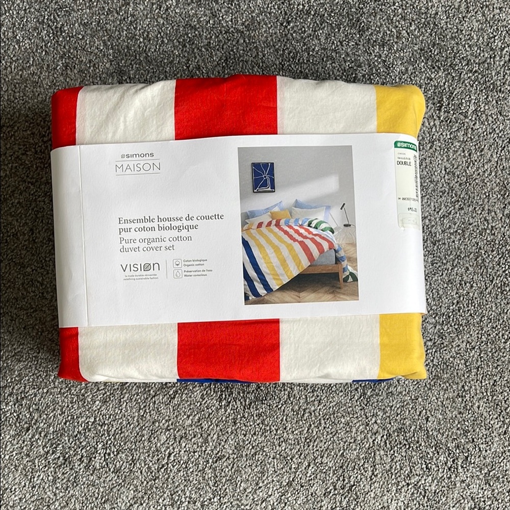 Simons Red and Yellow Striped Duvet Cover Bedding